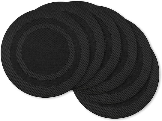 DII® Round Double Frame Placemats, 6ct. in Black | 13.75" x 13.75" | Michaels®